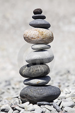 Rocks Stacked On Beach Stock Photography.