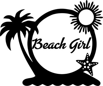 Amazon.com: Beach Girl Beach Scene Decal.