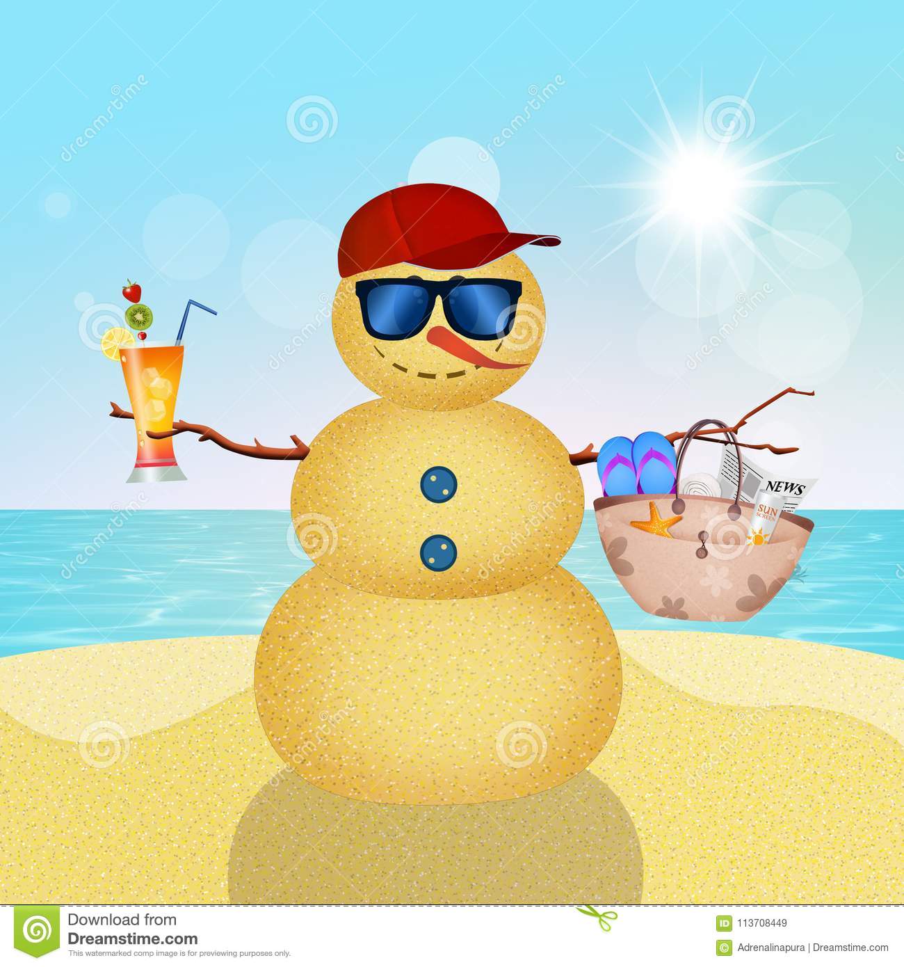 Snowman At The Beach Clipart Free Images At Clker Com Vector Clip | My ...