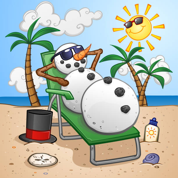 Best Beach Snowman Illustrations, Royalty.