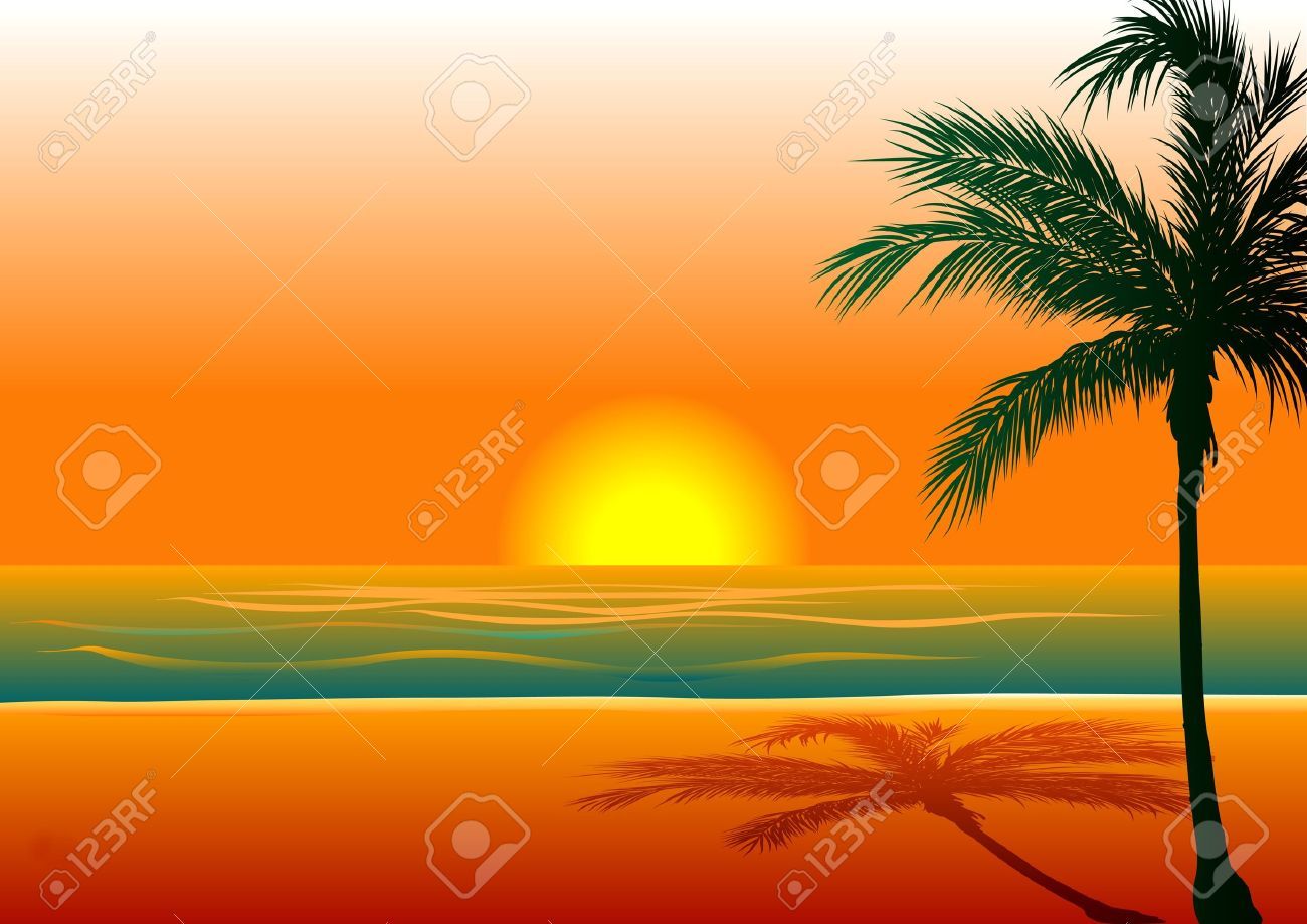 Beach sunset background clipart 6 » Clipart Portal.
