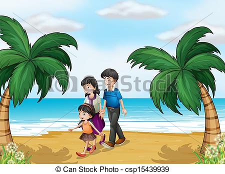 Walking On the Beach Clip Art.