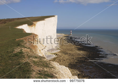 White Cliff Lighthouse Seven Sisters Sussex Stock Photo 60615547.