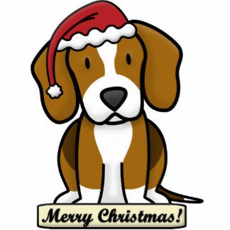 Beagle Cartoon Christmas Clipart.