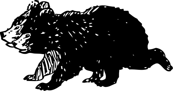 Black Bear Cubs clip art Free vector in Open office drawing svg.