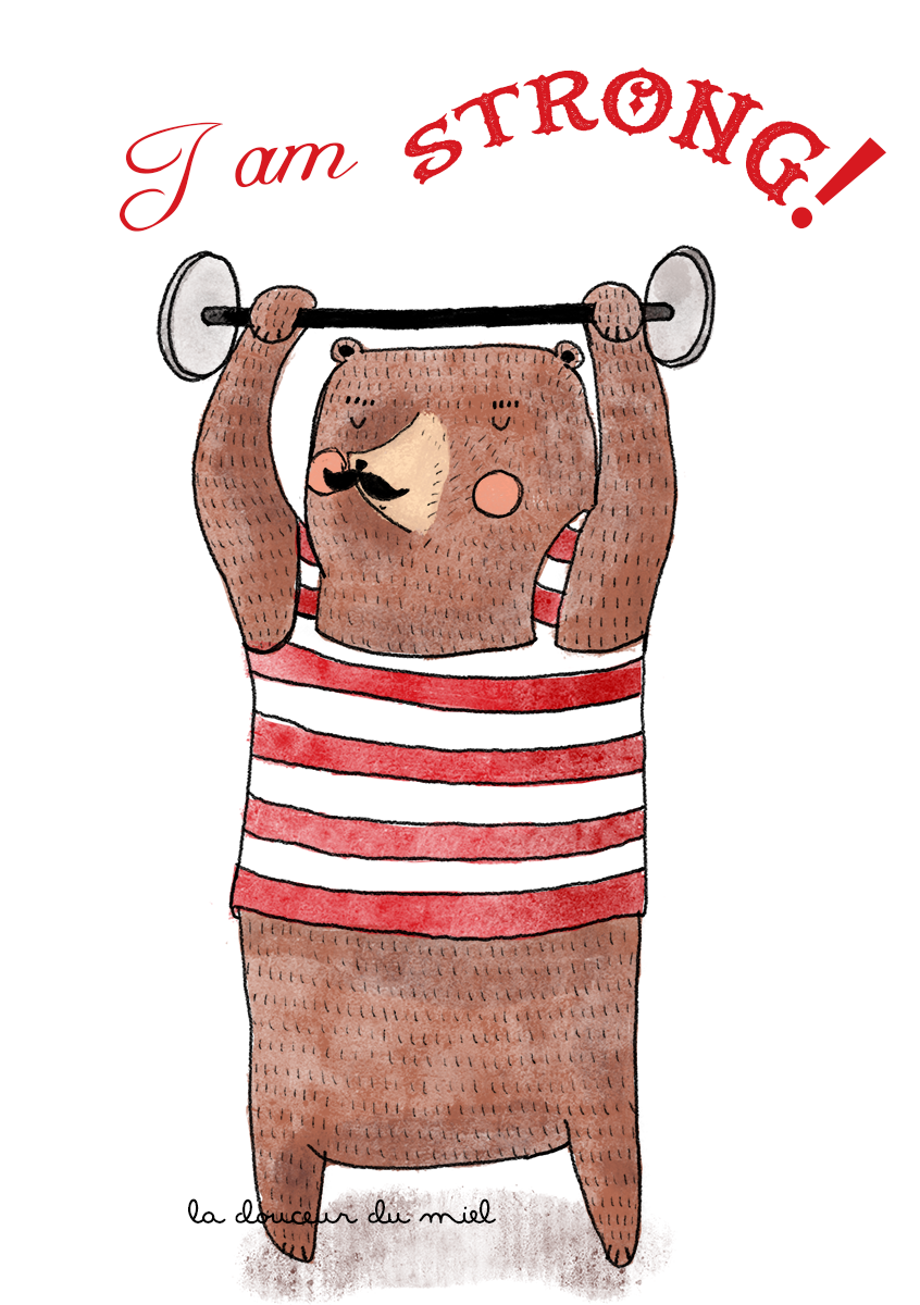 weightlifting teddy bear