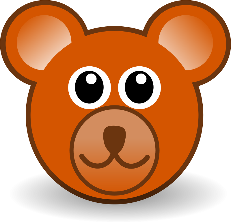 Free Clipart: Funny teddy bear face brown.