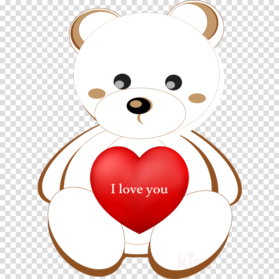 Teddy bear love valentine\'s day clipart.