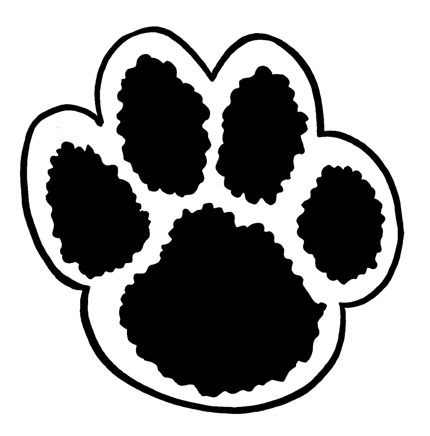 Grizzly bear paw print clipart.