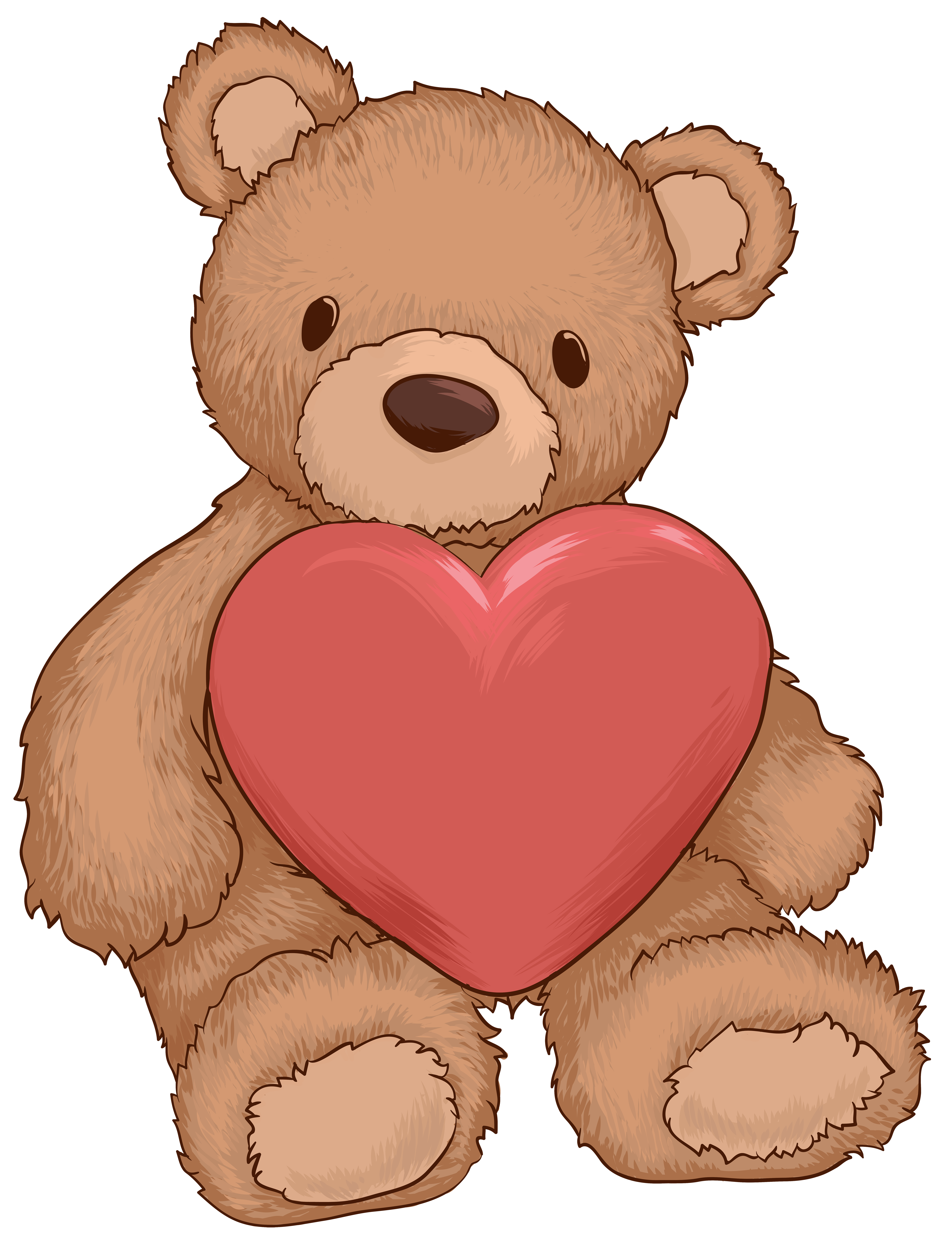 Teddy Bear with Heart PNG Clip Art Image.