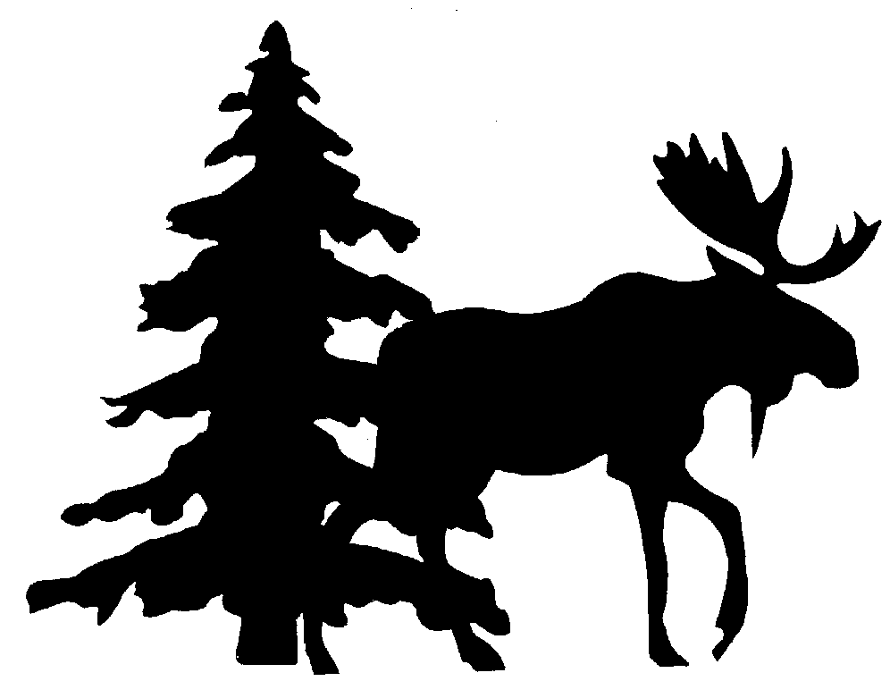 Moose And Tree Silhouette.