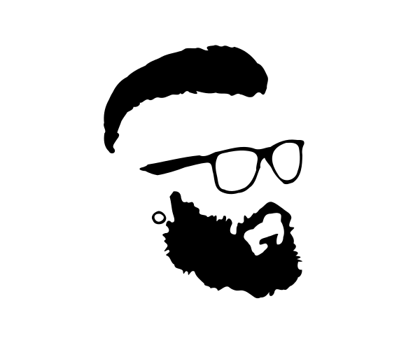 Hipster Beard and Glasses Silhouette Vector (EPS, SVG, PNG.