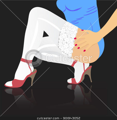 Beautiful female feet. stock vector.