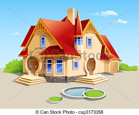 Beautiful house clipart.