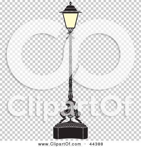 Clipart Illustration of a Beautiful Wrought Iron Street Light by.