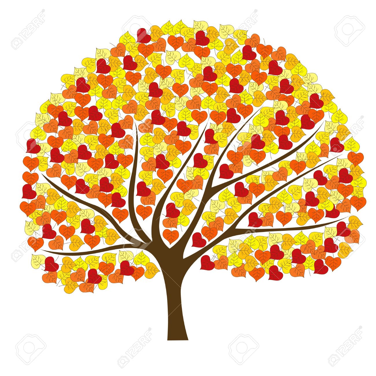 Colorful Fall Tree Clipart.
