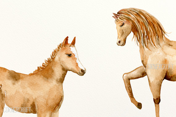 1834 Horses free clipart.