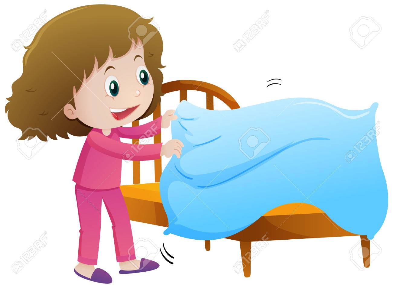 Making Bed Clipart.