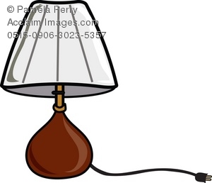 Clip Art Illustration of a Bedroom Table Lamp.