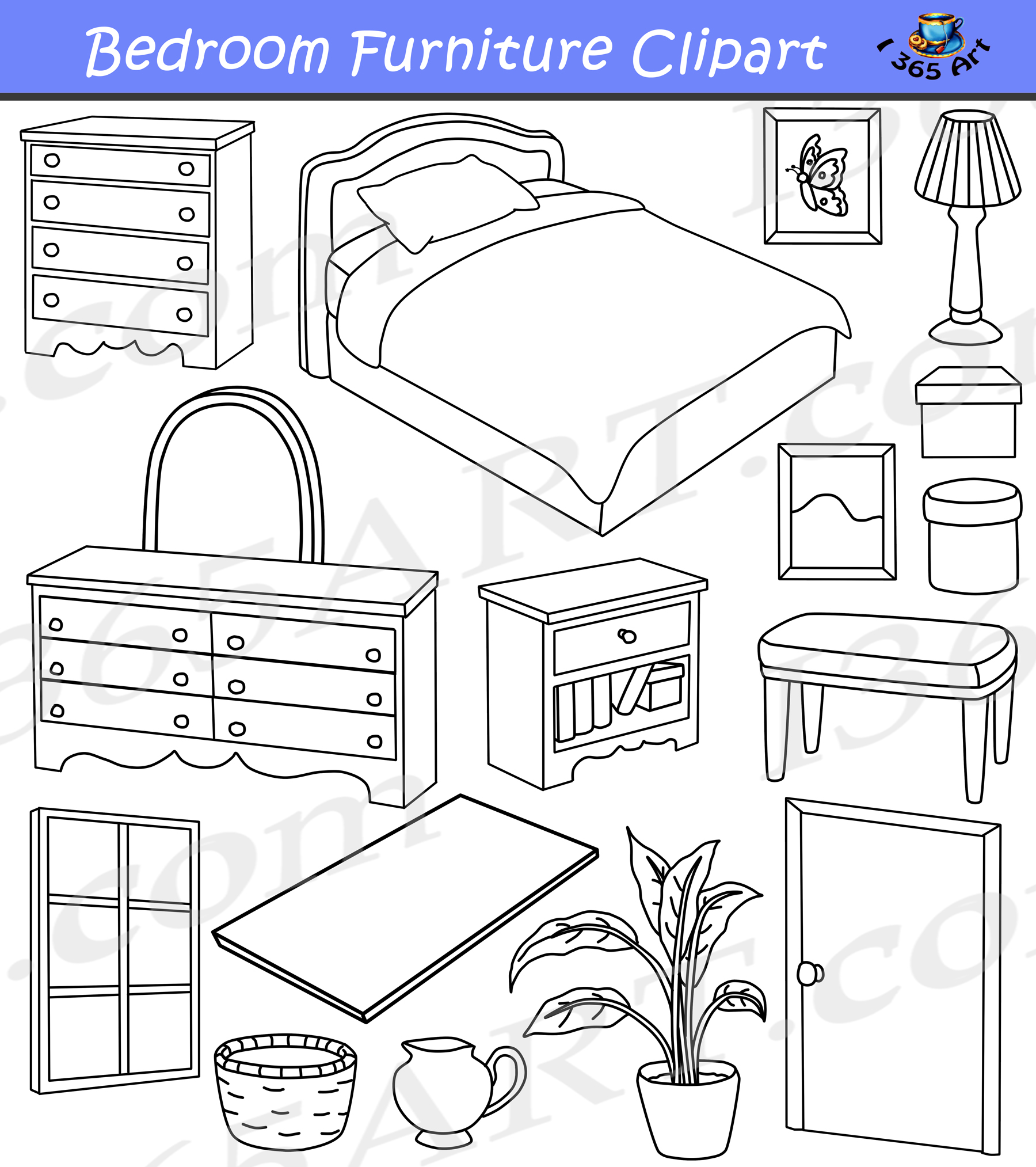 bedroom clipart black and white 20 free Cliparts | Download images on