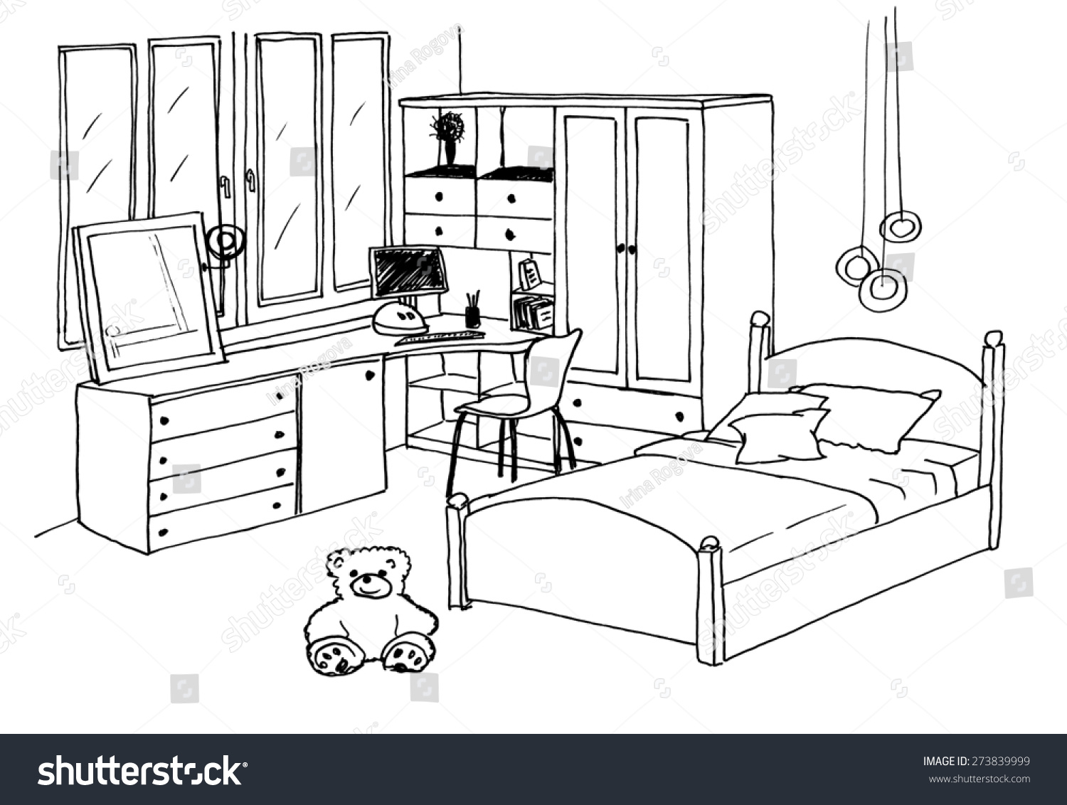 Bedroom Clipart Black And White : Bed Black And White Clip Art Black ...