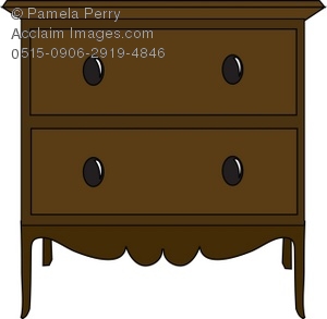 Royalty Free Clipart Image: Bedside Table Or Nightstand With Drawers.