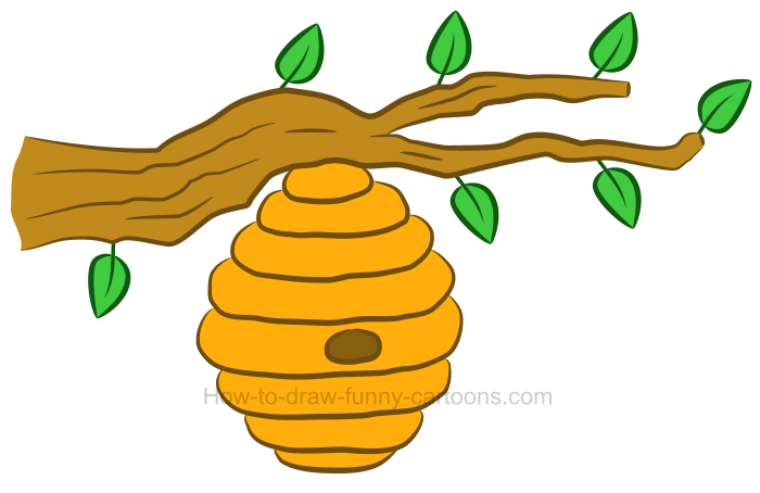How to Draw a Beehive Clipart.