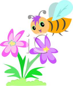 Bee on flower clipart » Clipart Station.