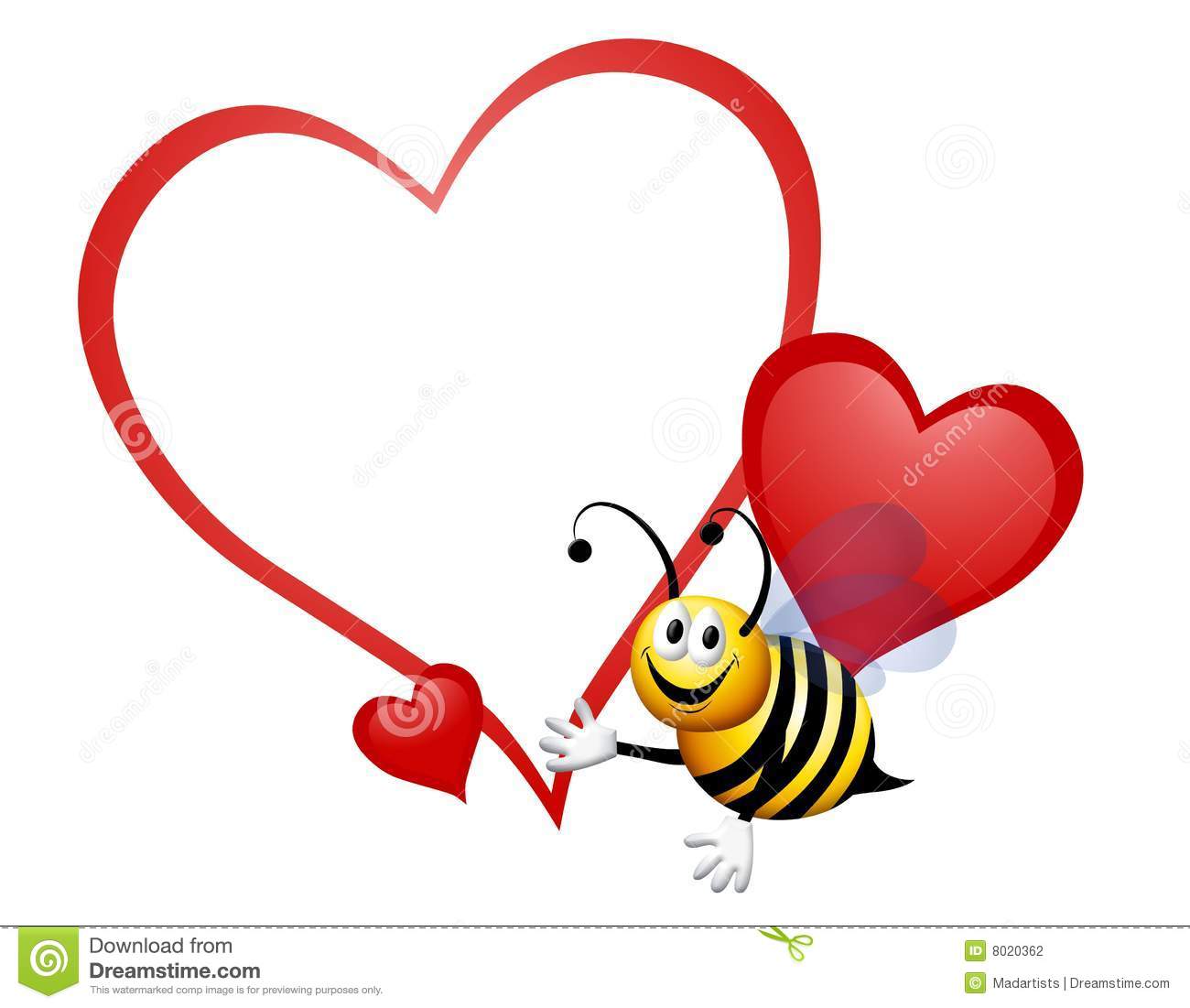 Valentine Bumble Bee Clipart.