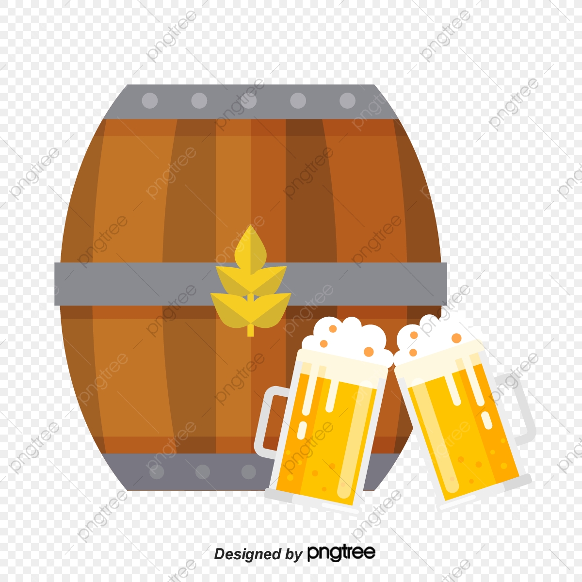 Beer And Wine Barrels, Beer Clipart, Wine Clipart, Liqueur PNG.