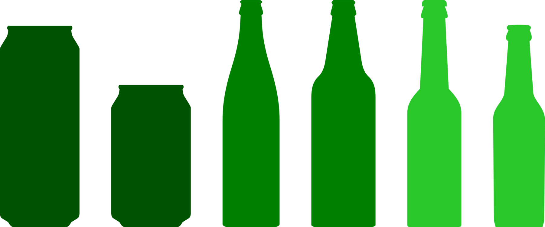 Beer Bottle,Glass Bottle,Green Vector Clipart.