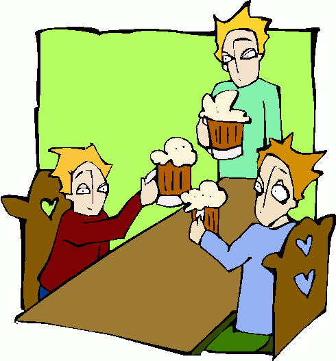 Drinking Beer Clipart.