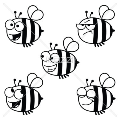 1509 Bees free clipart.