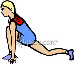Streching Before a Track and Field Competition.