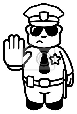 Sticker stop saying policeman clipart.