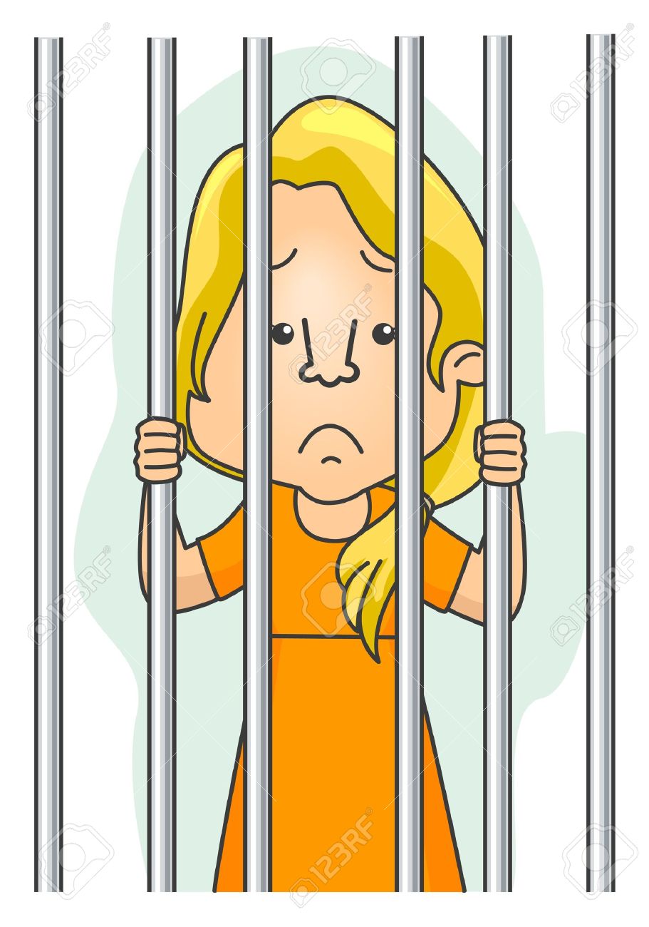 Free clipart prisoner behind bars.