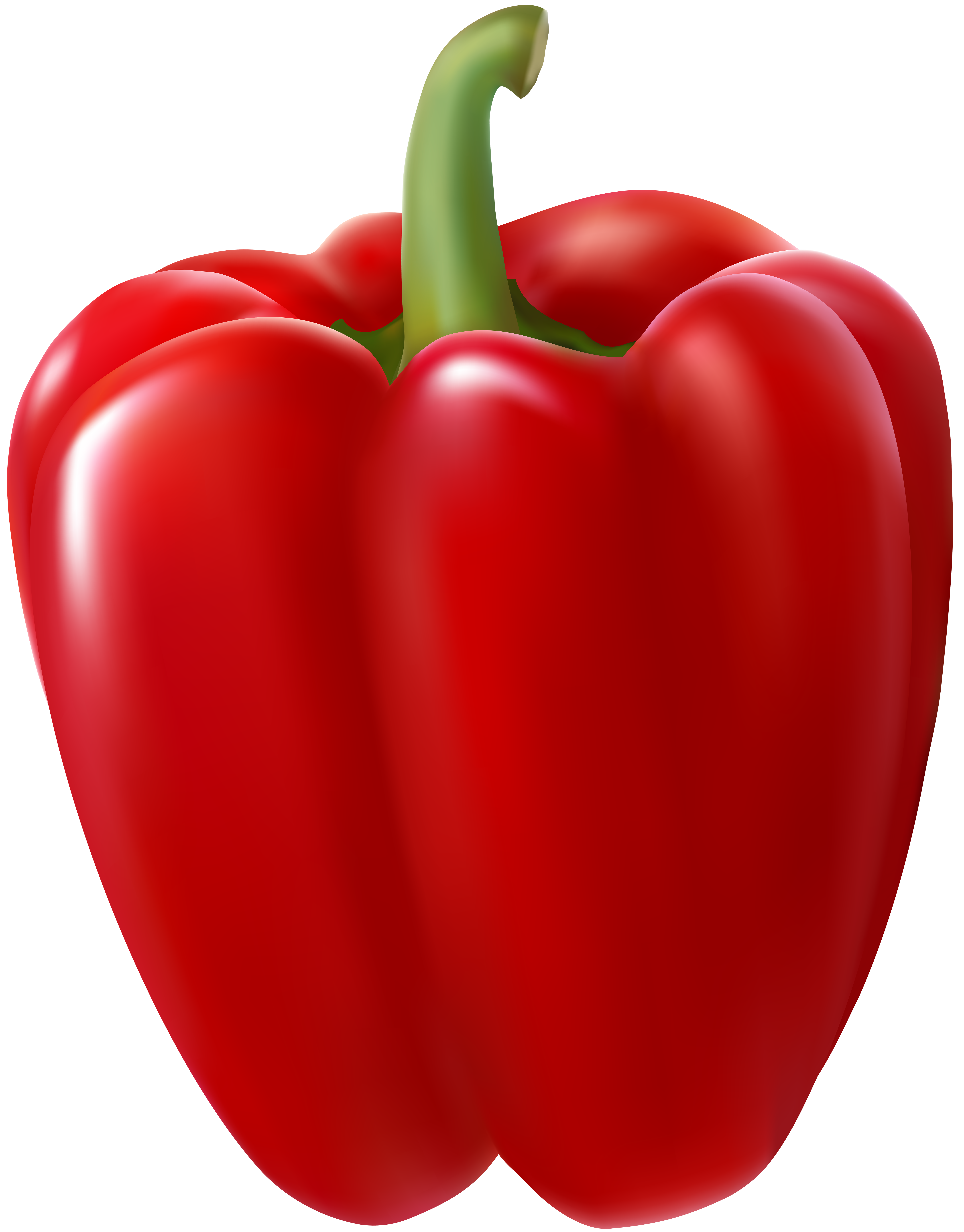Red Bell Pepper Transparent Clip Art Image.