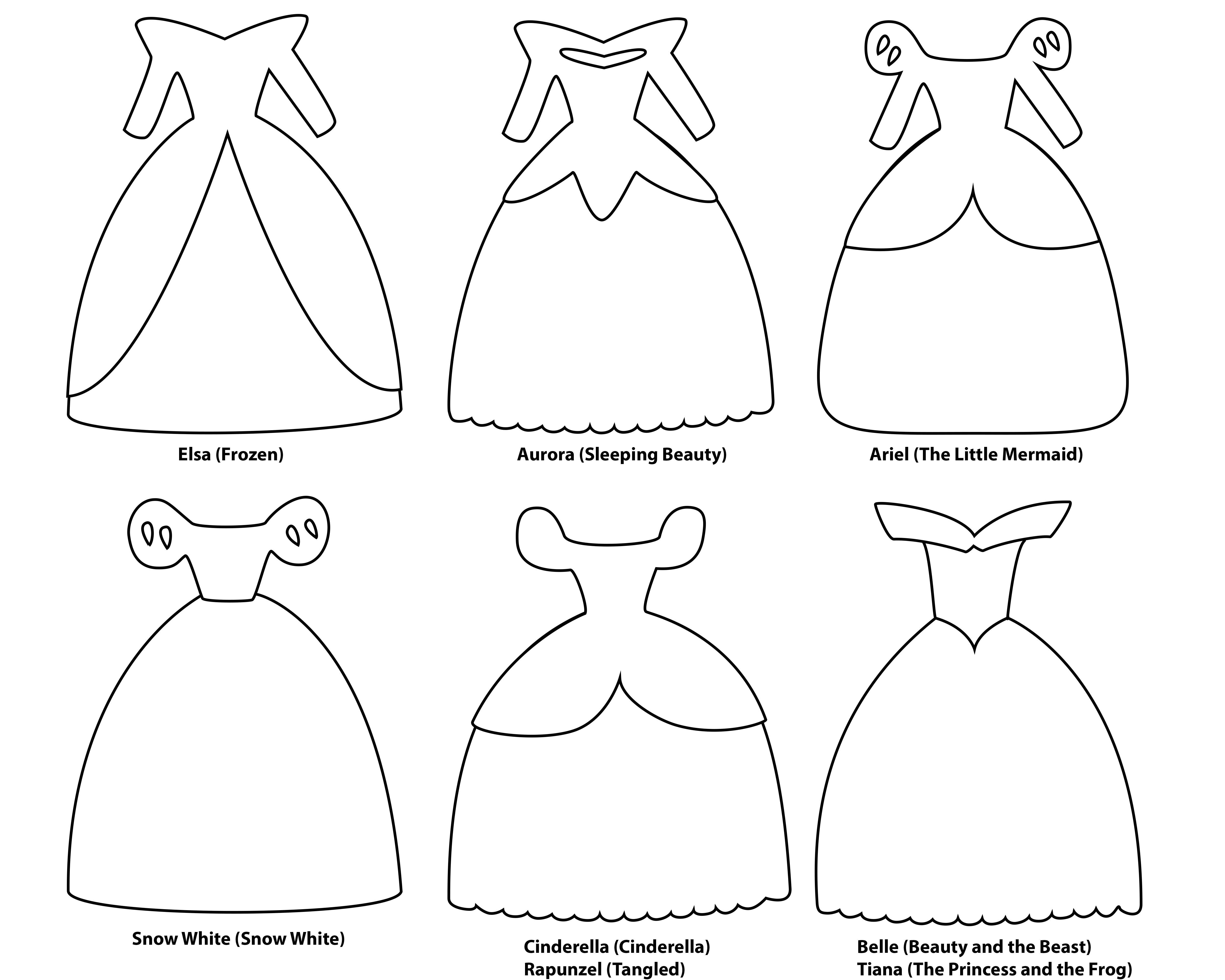 Disney Princess Dress Paper Templates.