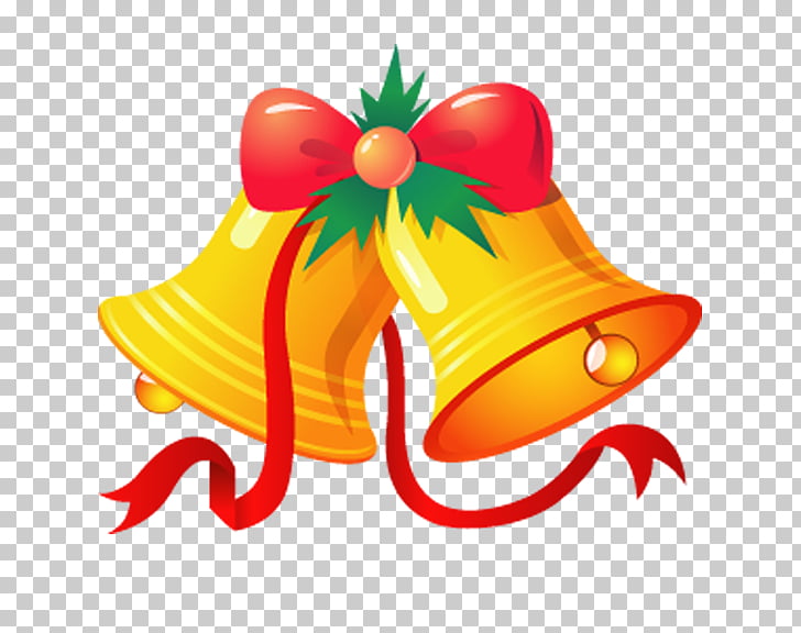 Jingle bell Christmas , Golden Christmas bells PNG clipart.