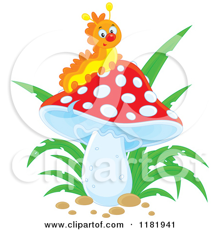 Clipart Illustration of a Cute Green Caterpillar With A Yellow.