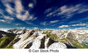 Clip Art of Idyllic landscape in the Bavarian Alps, Berchtesgaden.