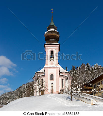 Stock Images of Maria Gern Chapel in Berchtesgadener Land.