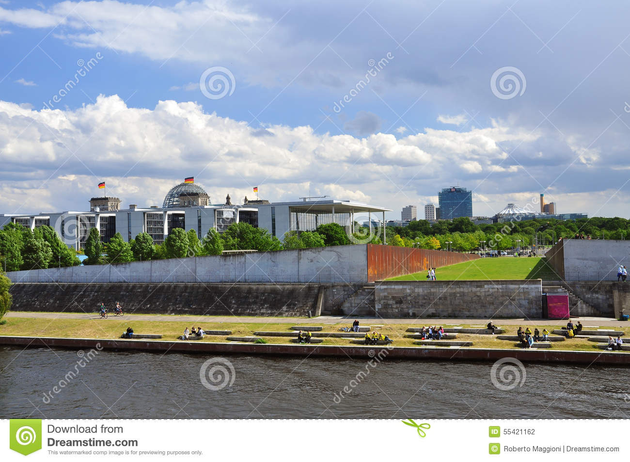 Berlin, Spree River And Government Buildings. Germany Editorial.