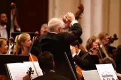 Conductor Barenboim And The Berlin Philharmonic Orchestra.