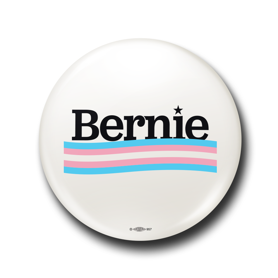 Bernie Trans Pride Button.