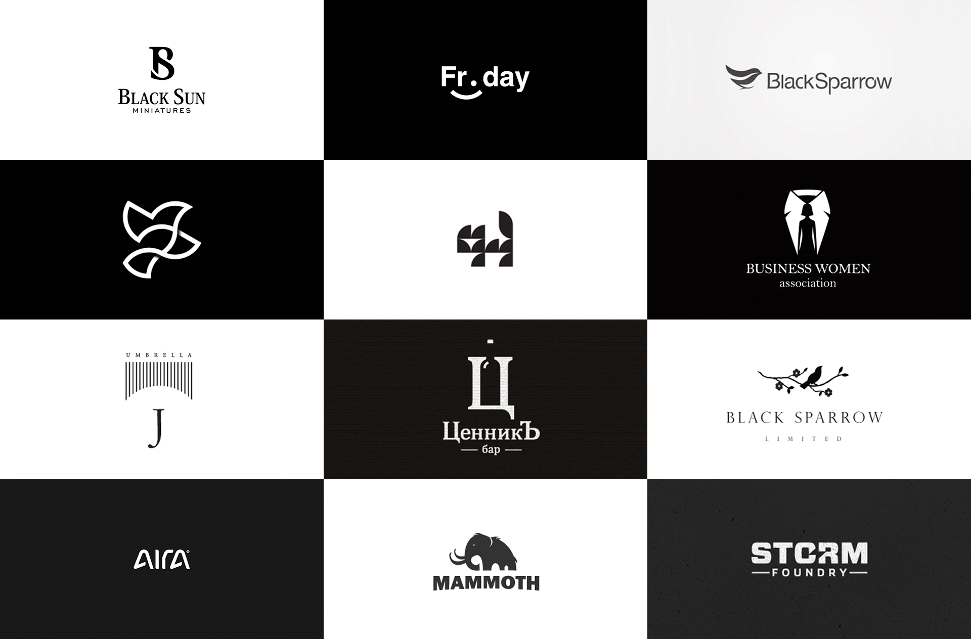 60 Black & White logos that will rock your mind.