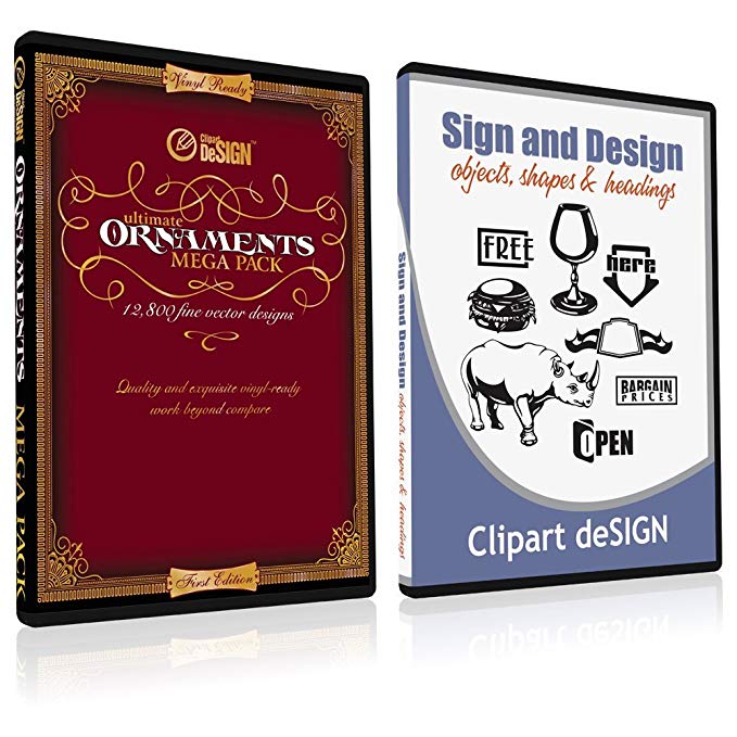 Sign Clipart, Design Elements, Scrolls, Floral, Flourishes, Ornamental  Panels + Frames Vinyl Cutter Plotter Vector Clip Art Images, Graphics on CD.