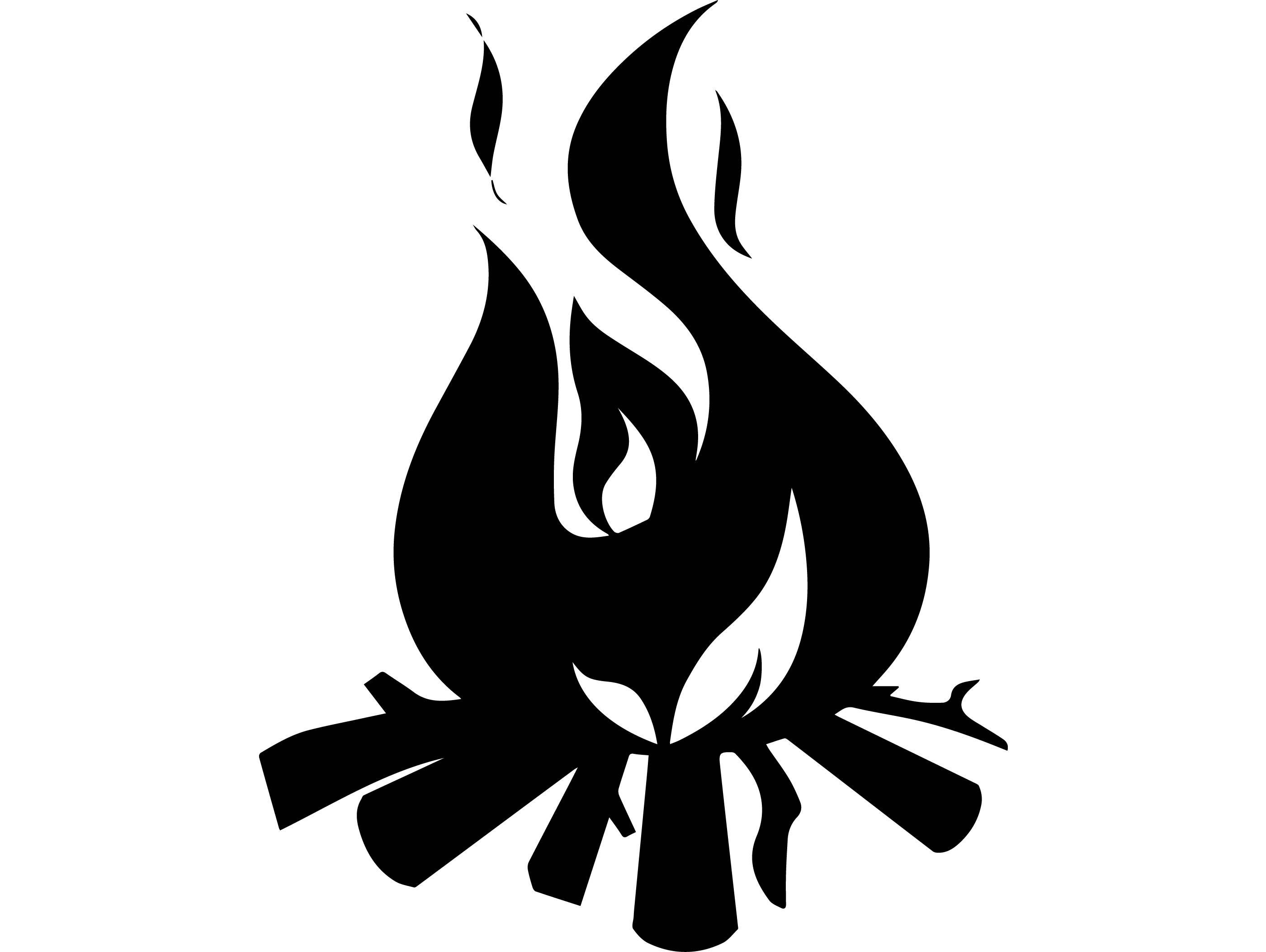 Campfire Silhouette Vector at Vectorified.com.
