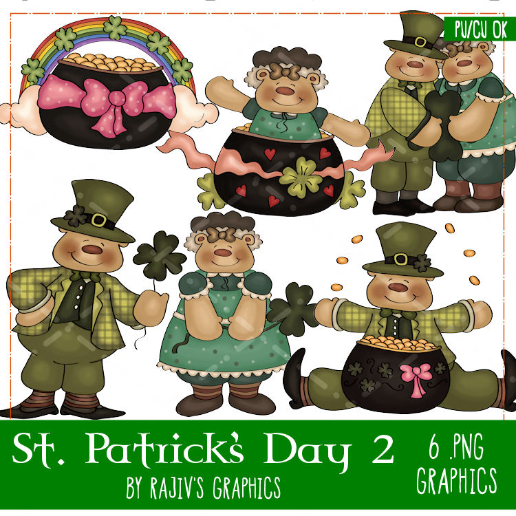 St. Patrick's Day Clip Art : Clip Art Designs, Commercial use.