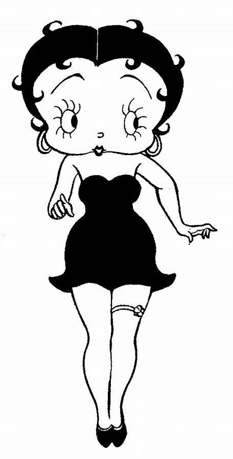 betty boop black and white png cutouts
